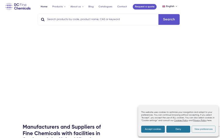 Screenshot of dcfinechemicals.com