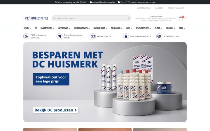 Screenshot of dchaircosmetics.com
