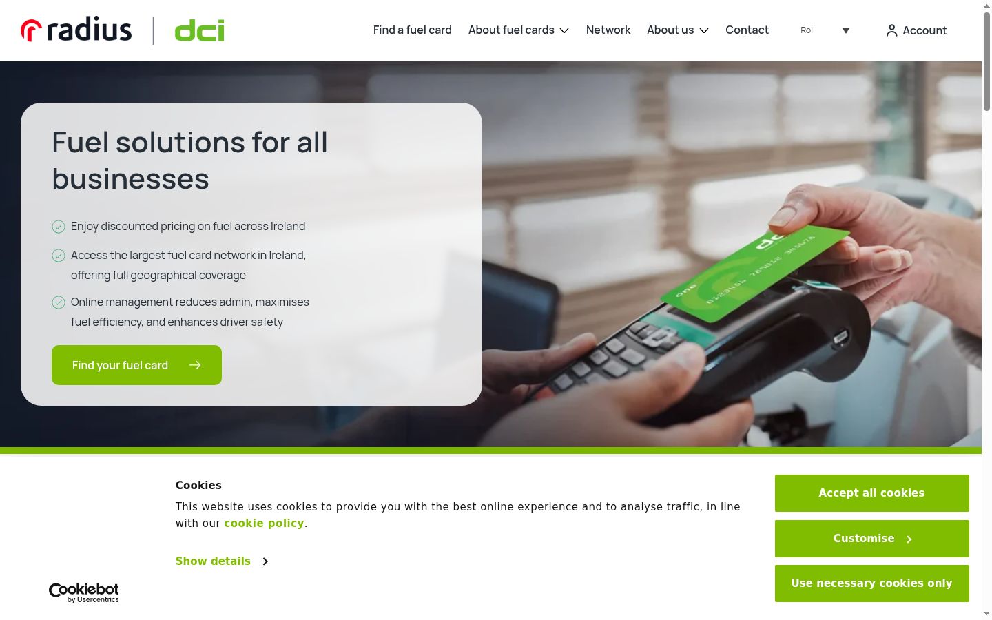 Screenshot of the consent banner shown before any interaction