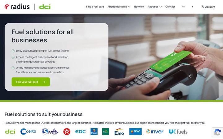Zrzut ekranu dcicard.com