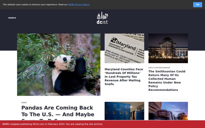 Screenshot of dcist.com