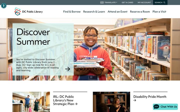 Screenshot of dclibrary.org