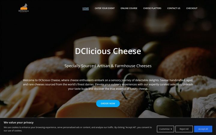 Screenshot of dcliciouscheese.co.uk