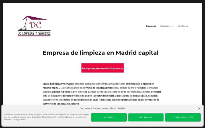 Screenshot ta' dclimpiezas.es