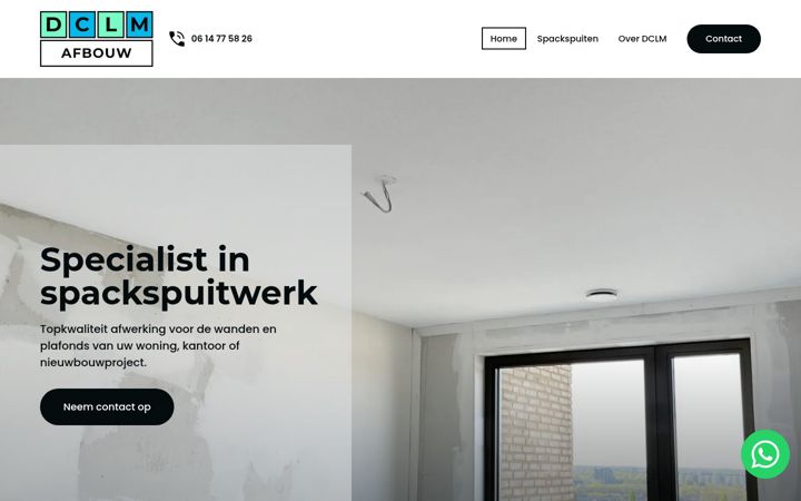 Screenshot van dclmafbouw.nl