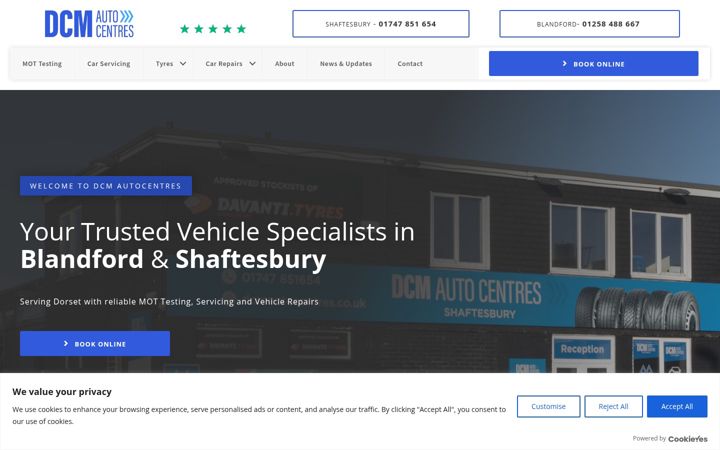 Screenshot of dcmautocentres.co.uk
