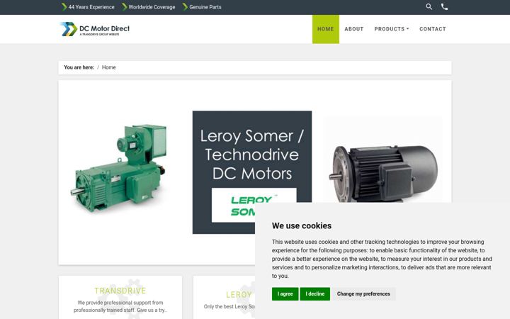 Screenshot of dcmotor-direct.com