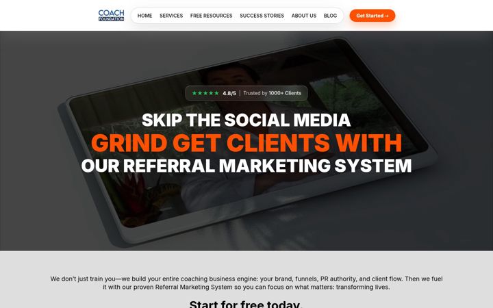 Screenshot of dcoachfoundation.com