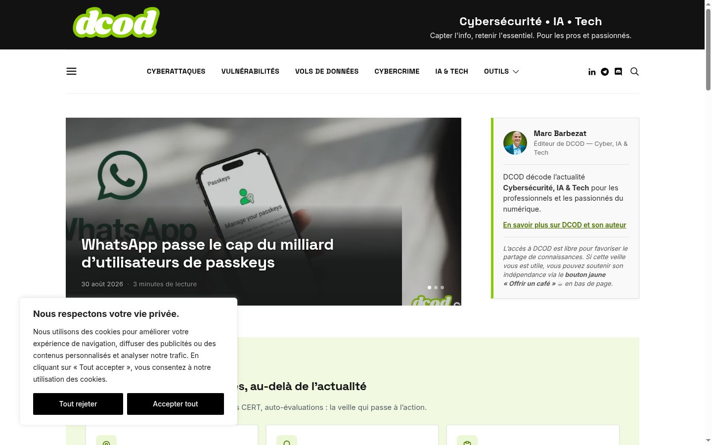 Screenshot del banner di consenso mostrato prima di qualsiasi interazione