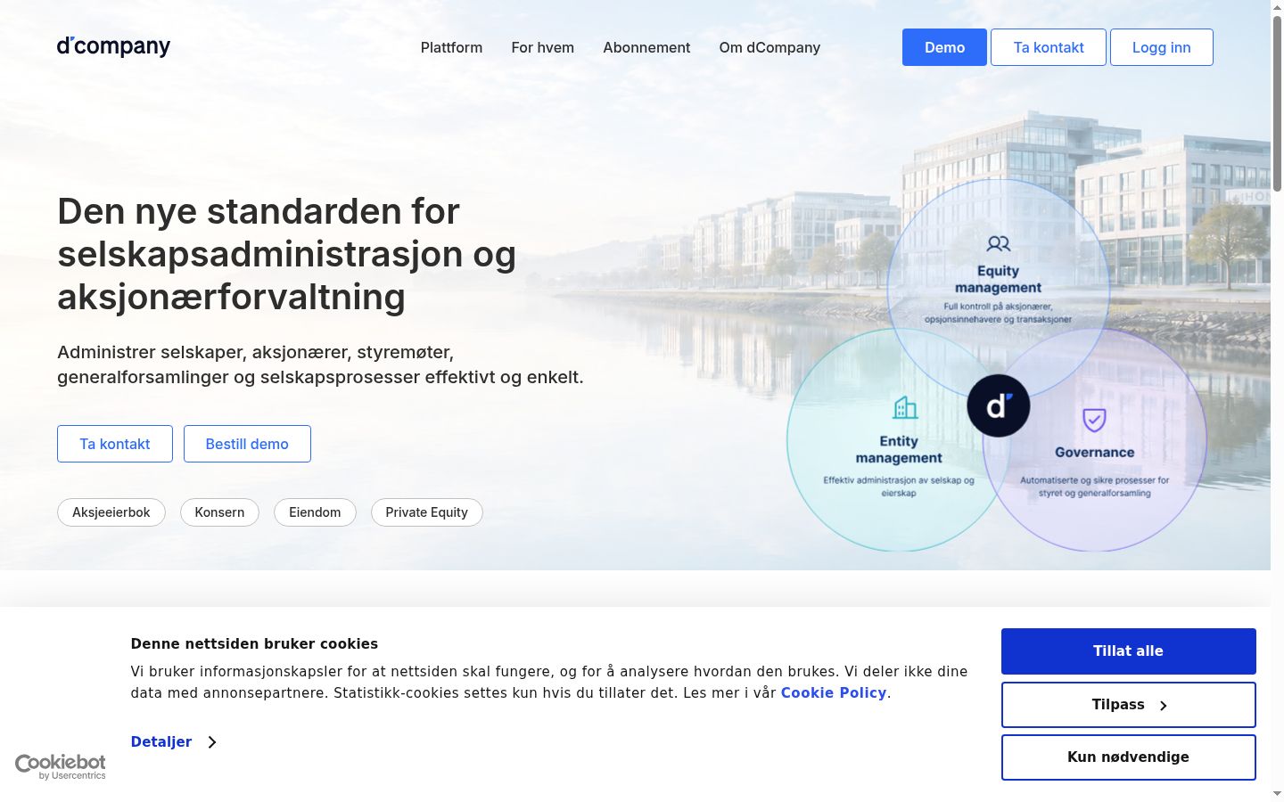 Screenshot of the consent banner shown before any interaction