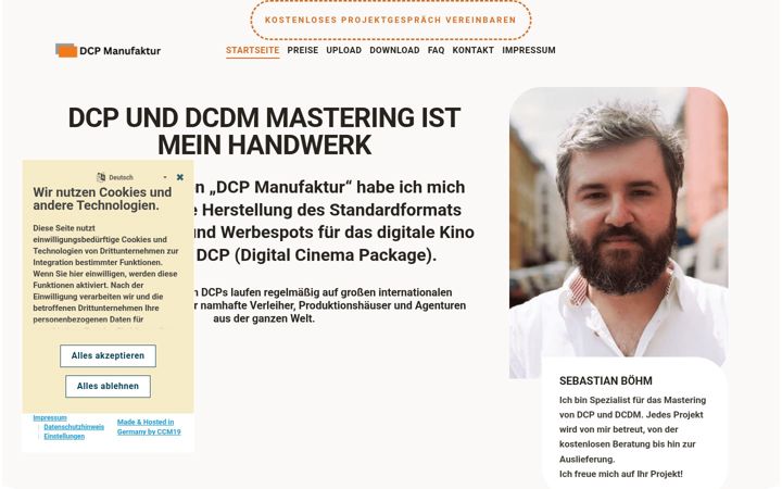 Screenshot of dcpmanufaktur.de