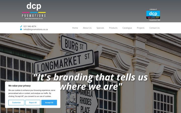 Képernyőkép: dcpromotions.co.za
