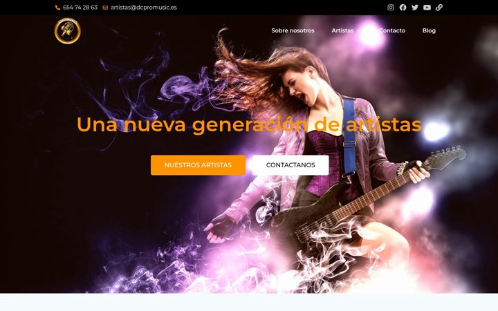 Snímek obrazovky dcpromusic.es