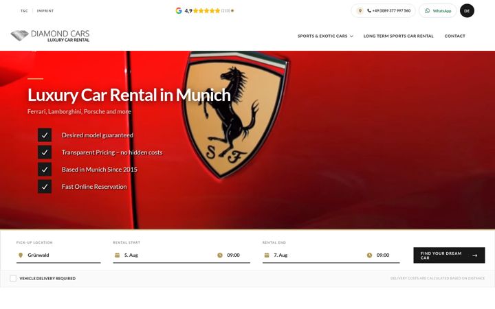 Screenshot of dcrentcars.com