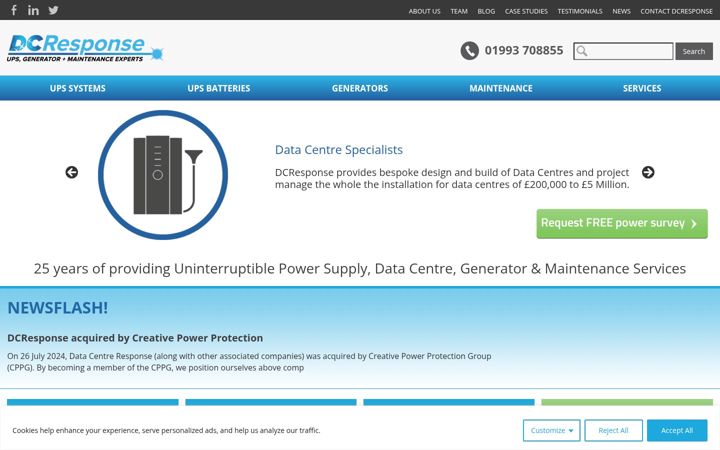Screenshot of dcresponse.co.uk