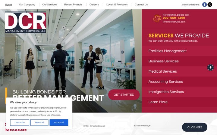 Screenshot of dcrmservices.com