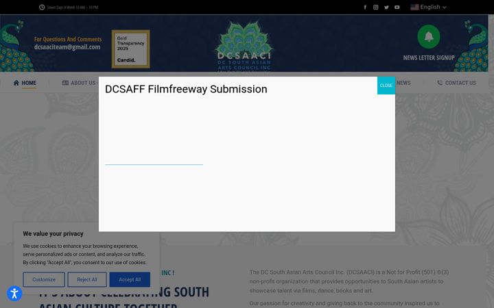 Screenshot of dcsaaci.org