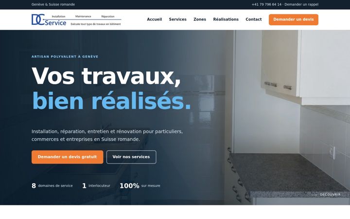 Screenshot of dcservice.ch