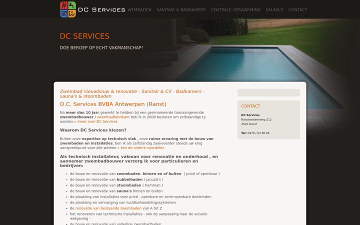 Screenshot of dcservicesbvba.be