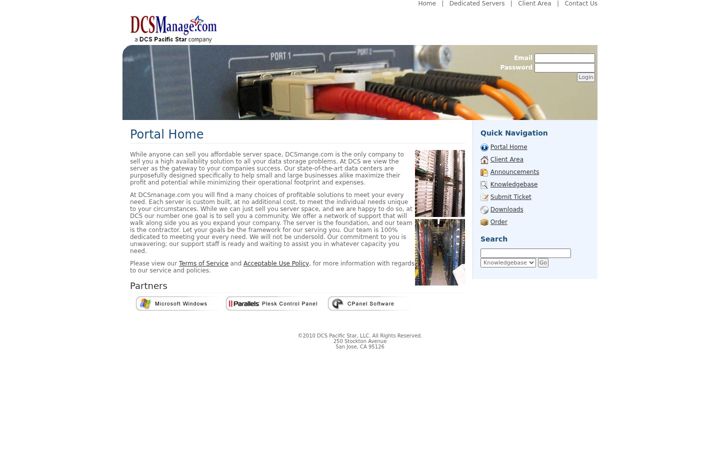 Screenshot of dcsmanage.com