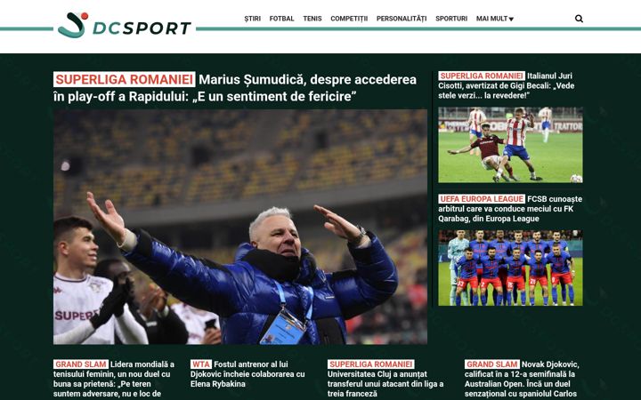 Ekrānuzņēmums no dcsport.ro