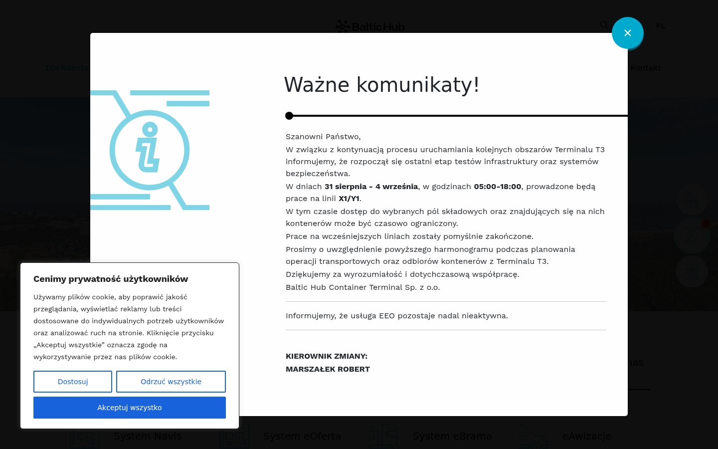 Posnetek zaslona pasice za privolitev, prikazane pred kakršno koli interakcijo