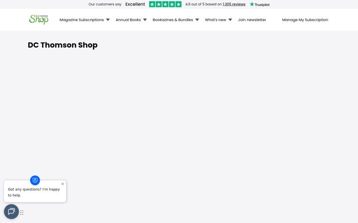 Screenshot of dcthomsonshop.co.uk