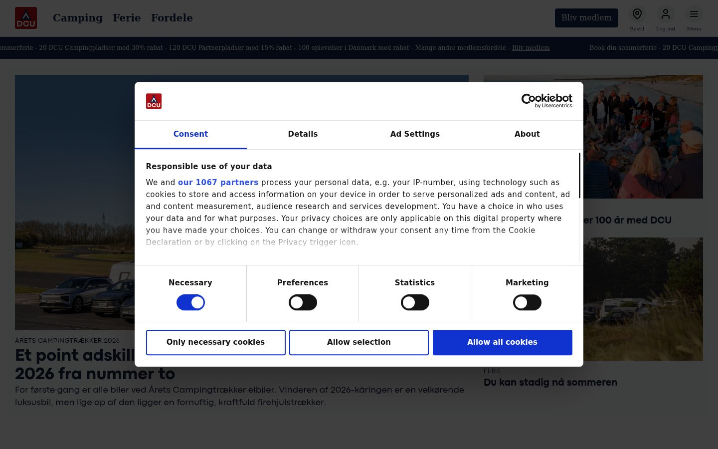 Zrzut ekranu banera zgody wyświetlanego przed jakąkolwiek interakcją