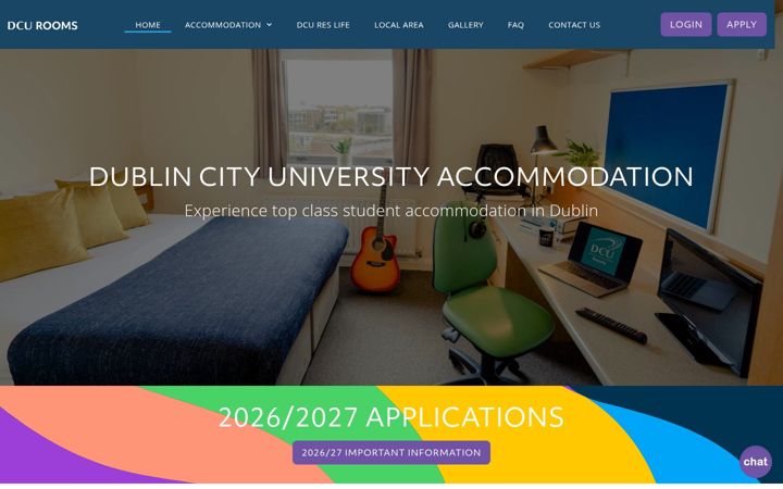 Skærmbillede af dcuaccommodation.ie