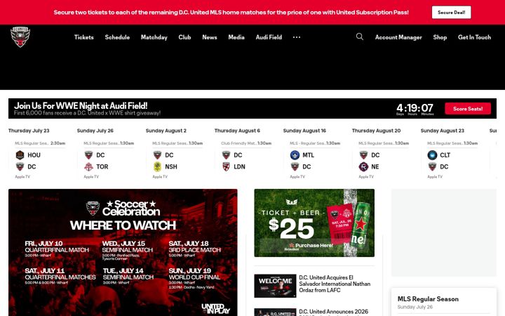 Screenshot of dcunited.com