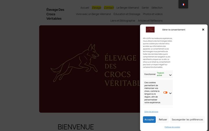 Snímek obrazovky dcv-berger-allemand.fr