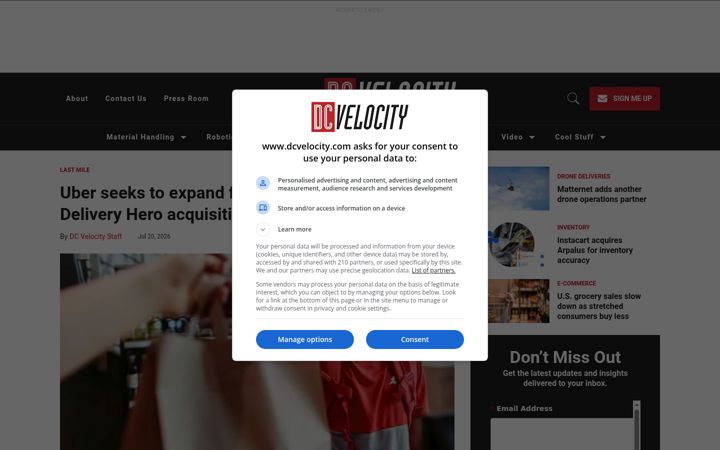 Screenshot of dcvelocity.com