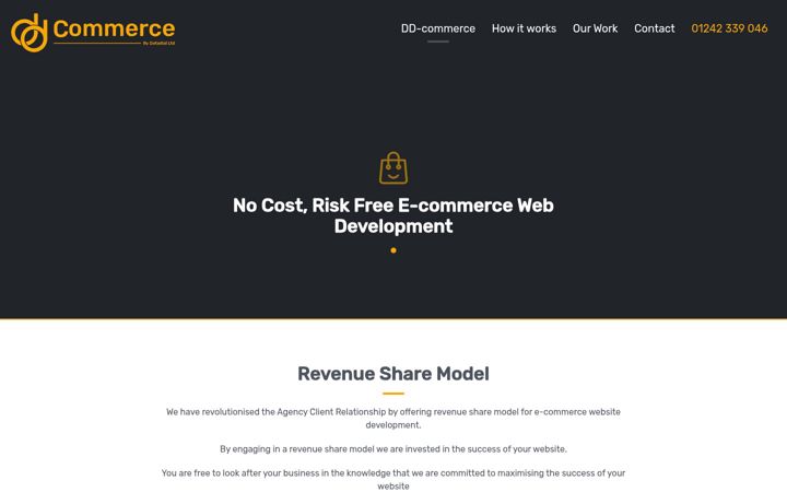 Kuvakaappaus sivustosta dd-commerce.uk