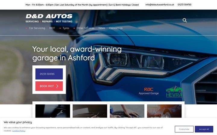 Screenshot of ddautosashford.co.uk