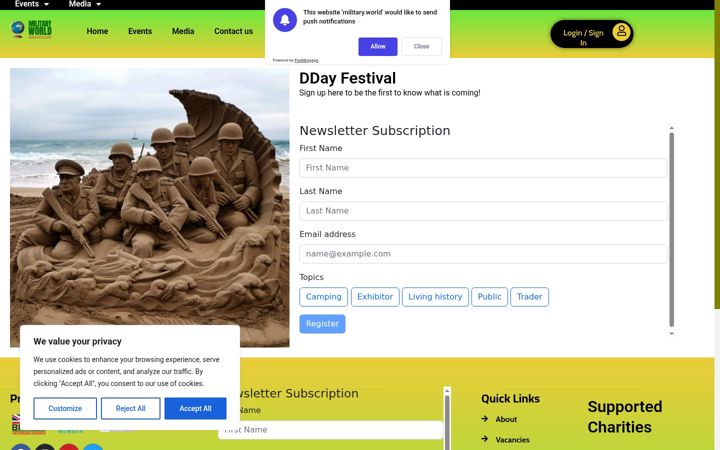 Screenshot of ddayfestival.org