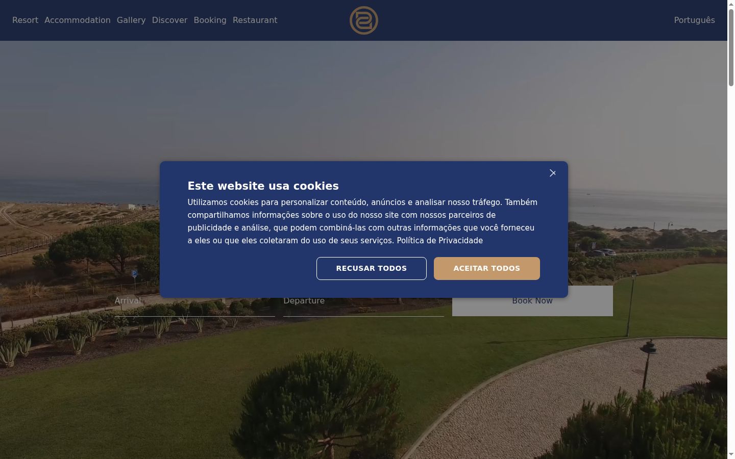 Screenshot of the consent banner shown before any interaction