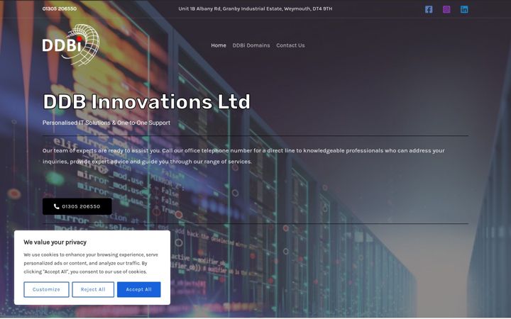 Screenshot of ddbinnovations.co.uk