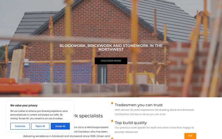 Screenshot of ddblockandbrickwork.co.uk