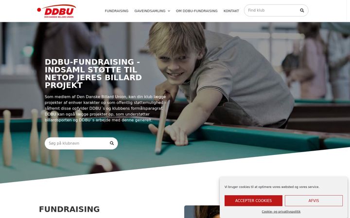 Screenshot of ddbu-fundraising.dk