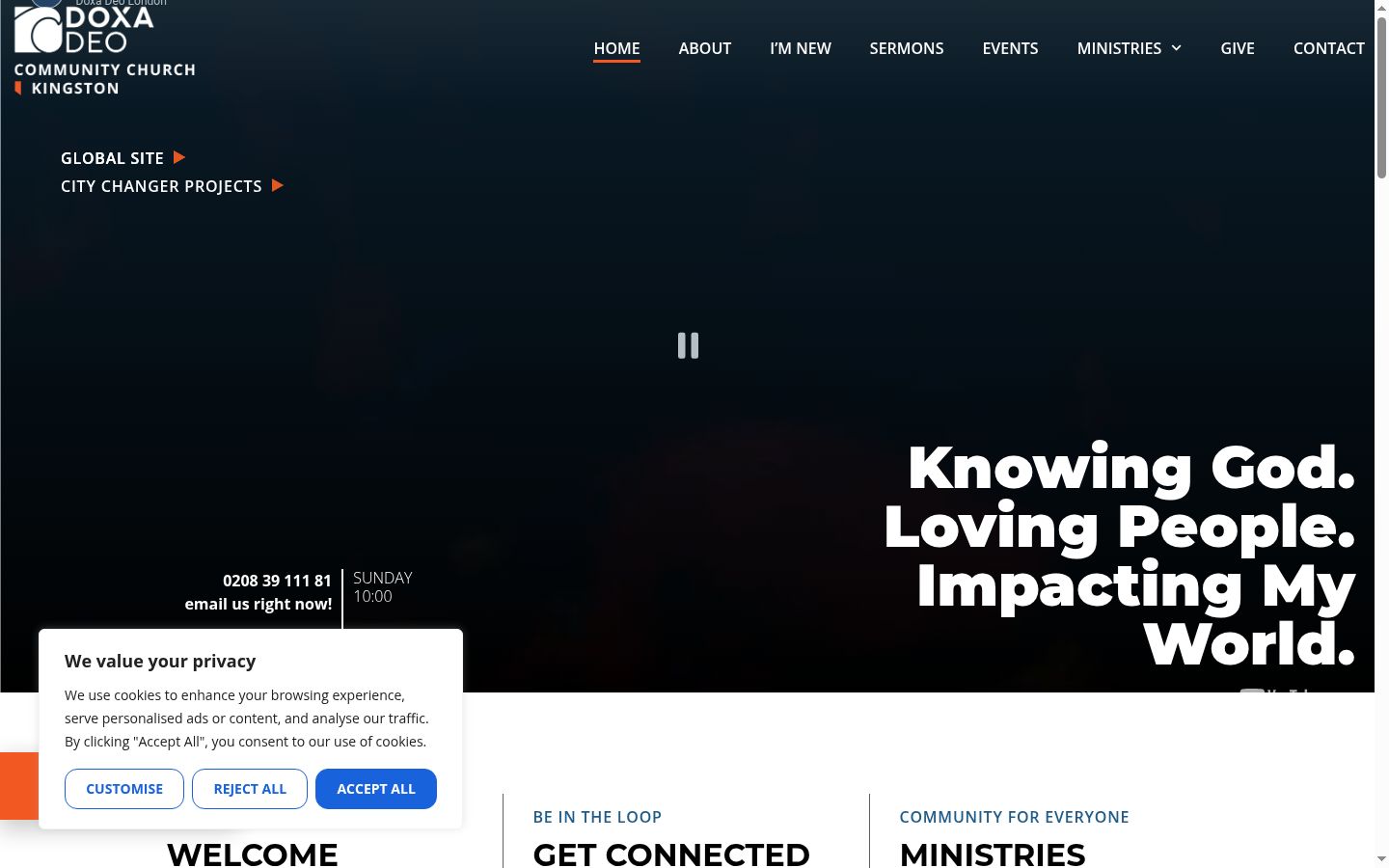 Screenshot of the consent banner shown before any interaction