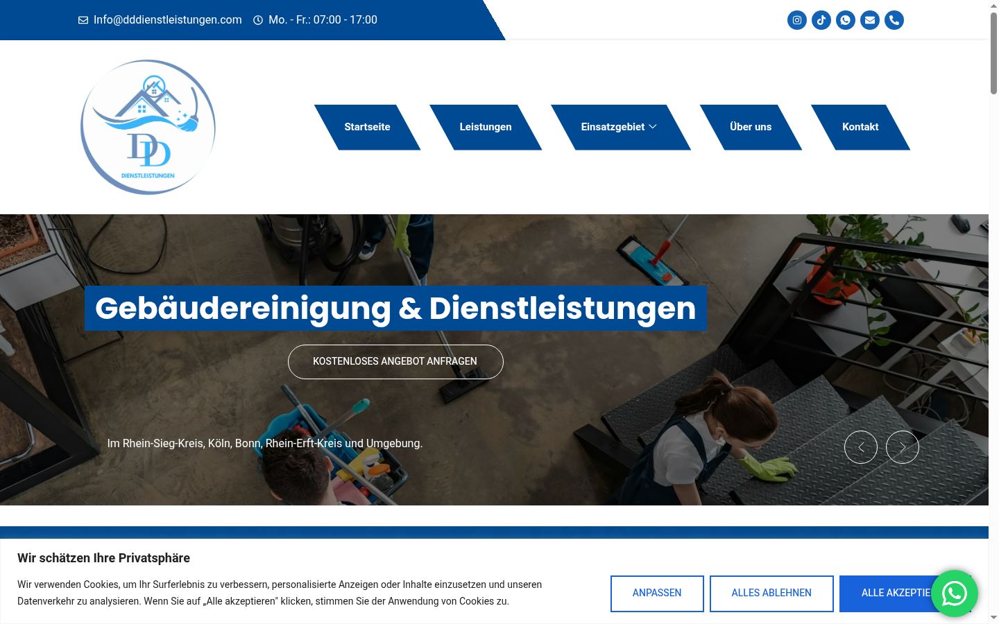 Screenshot van de toestemmingsbanner zoals getoond vóór enige interactie
