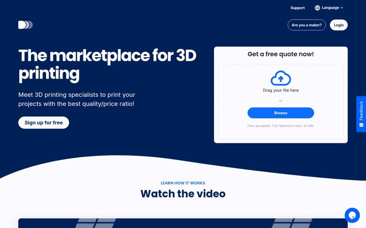 Екранна снимка на dddprint.io