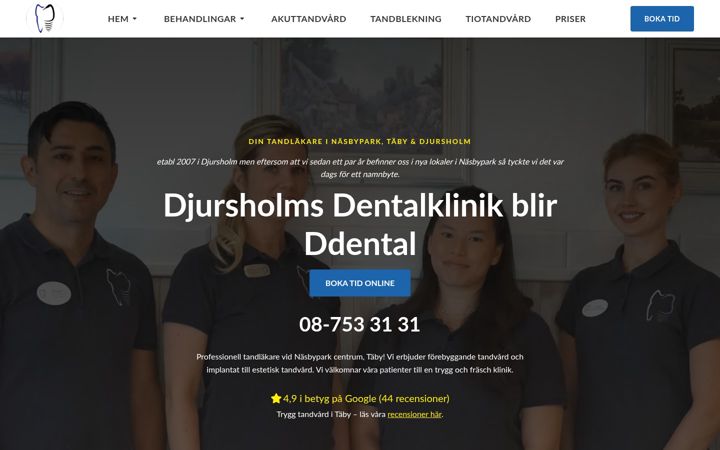 Screenshot di ddental.se