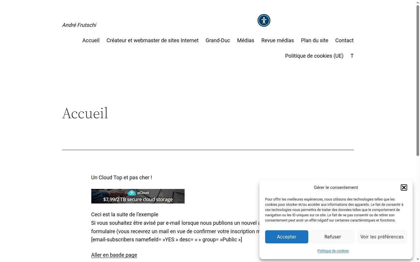 Screenshot des Einwilligungsbanners vor jeglicher Interaktion