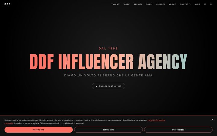 Screenshot of ddfinfluenceragency.com