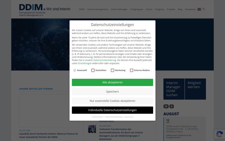 Screenshot of ddim.de