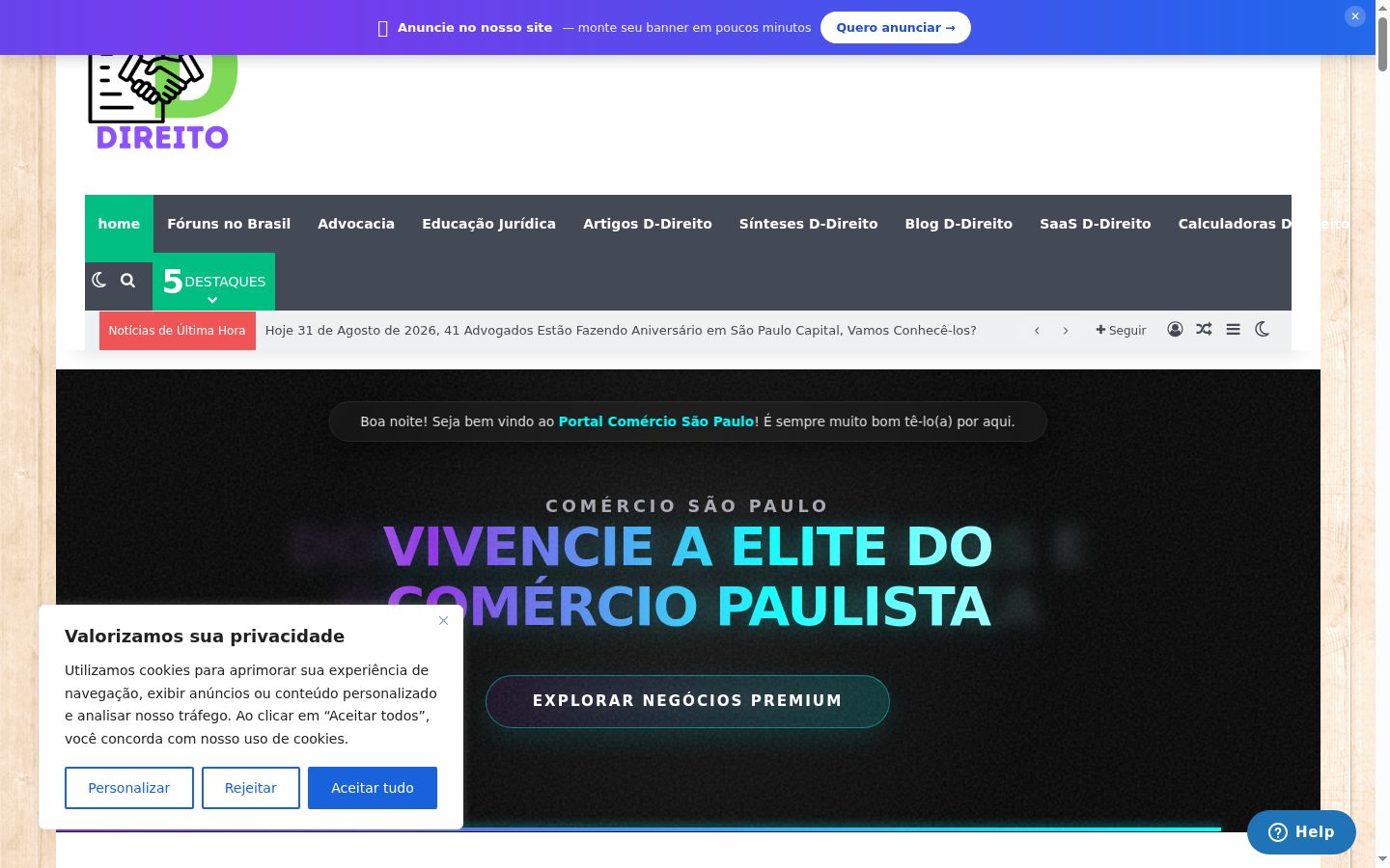 Capture d'écran de la bannière de consentement affichée avant toute interaction