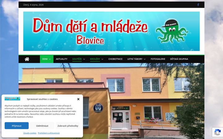 Екранна снимка на ddm-blovice.cz