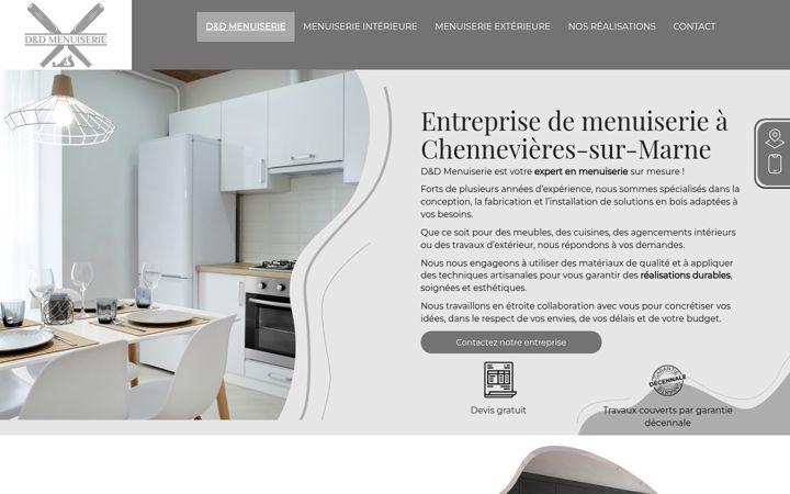 Captură de ecran a ddmenuiserie94.fr
