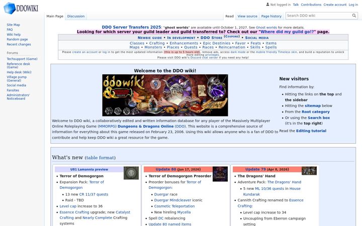 Screenshot of ddowiki.com